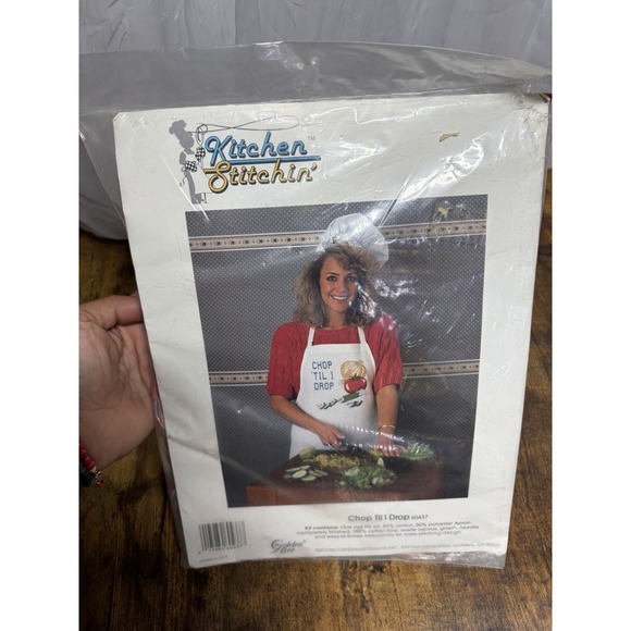 Candamar Designs Other - Kitchen Stitchin' Chop Til I Drop Apron Cross Stitch Kit Unopened VTG USA NOS